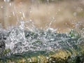 Small waterfall of water in fountain