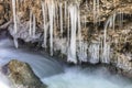 Small waterfall in winter