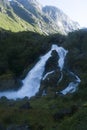 A small waterfalls from a mountain in Norway