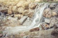 Small waterfalls in streams that nourish the forest. Royalty Free Stock Photo