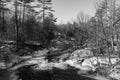 Small waterfalls on a winters day Royalty Free Stock Photo