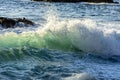 Small wave breaking with water spray