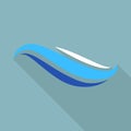 Small wave icon, flat style