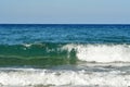 small waves at greek island kalymnos at sunset Royalty Free Stock Photo