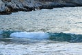 small waves at greek island kalymnos at sunset Royalty Free Stock Photo