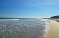 Small Waves On A Remote Beach - Paradise Long Beach Calm Clear Sea Royalty Free Stock Photo