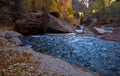 Autumn river in the Zion. Calm place and silent river