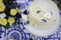 Small wedding cake with lemon accents Royalty Free Stock Photo