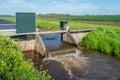 Small weir for water level control from close Royalty Free Stock Photo
