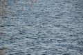 Small white and blue buoy floating in Kempenfelt Bay on windy afternoon Royalty Free Stock Photo