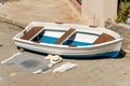 Small Rowing Boat on the Quay of the Port - Tellaro Liguria Italy Royalty Free Stock Photo