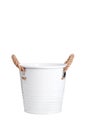 Small white bucket with rope handles Royalty Free Stock Photo