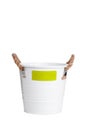 Small white bucket with rope handles Royalty Free Stock Photo