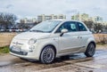 Small white car Alfa Romeo Mito left side and front view