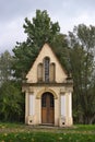 Small white chapel in the woods in Poland Royalty Free Stock Photo