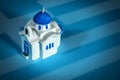 Small White Church with Blue Dome - Souvenir made in Greece Royalty Free Stock Photo