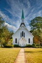 Small White Church Down Lane Royalty Free Stock Photo