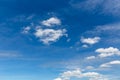 Small white clouds against dark blue sky Royalty Free Stock Photo