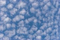 Small white cumulus clouds in blue sky Royalty Free Stock Photo