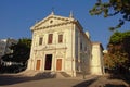 Small white church in Lisbon, Portugal