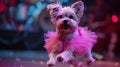 Small White Dog Wearing Pink Tutu Royalty Free Stock Photo