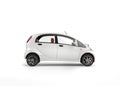 Small white electric modern car - side view