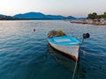 Small White Greek Fishing Boat Royalty Free Stock Photo