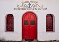 Greek Orthodox Chapel With Red Door