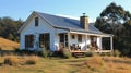 Small White House on Top of Hill Royalty Free Stock Photo