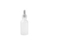 Small white matte medical cosmetic pipette dropper glass bottle isolated on white background.