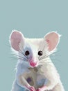 A small white mouse perched on a table Royalty Free Stock Photo