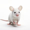High-quality White Mouse With Large Ears On White Background