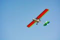 Small white plane in the sky Royalty Free Stock Photo