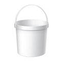 Small White plastic bucket. Royalty Free Stock Photo