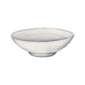 Small white porcelain bowl. Side view. Deep empty serving plate for food and condiments. Watercolor illustration isolated on white