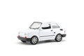 Small white retro toy car with clipping path Royalty Free Stock Photo