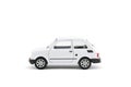 Small white retro toy car with clipping path Royalty Free Stock Photo