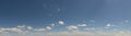 Small scattered clouds sweeping across blue sky panorama