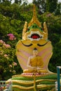 Small white sculpture of an elephant. Mya Tha Lyaung Reclining Buddha. Bago. Myanma. Burma. Royalty Free Stock Photo