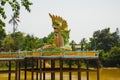 Small white sculpture of an elephant. Mya Tha Lyaung Reclining Buddha. Bago. Myanma. Burma. Royalty Free Stock Photo