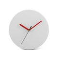 Small white simple round wall clock - watch isolated on white background