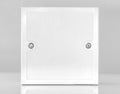 Small white square electrical junction box