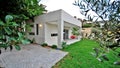 Small white tiny house in Bodrum town Royalty Free Stock Photo