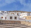 Small white traditional mediterranean old beautiful house Royalty Free Stock Photo