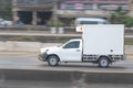 Small white trucks for refrigerators, fast road transport