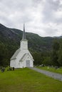 Small white wooden church, Jostedal Church Jostedal kyrkje Royalty Free Stock Photo