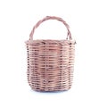 Small wicker basket on white background