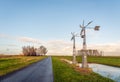 Small wind powered watermills in a Dutch polder