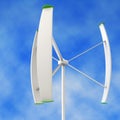 Small wind turbine in a blue sky background Royalty Free Stock Photo