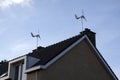 Small Wind Turbine on top of a roof in Rijswijk Holland